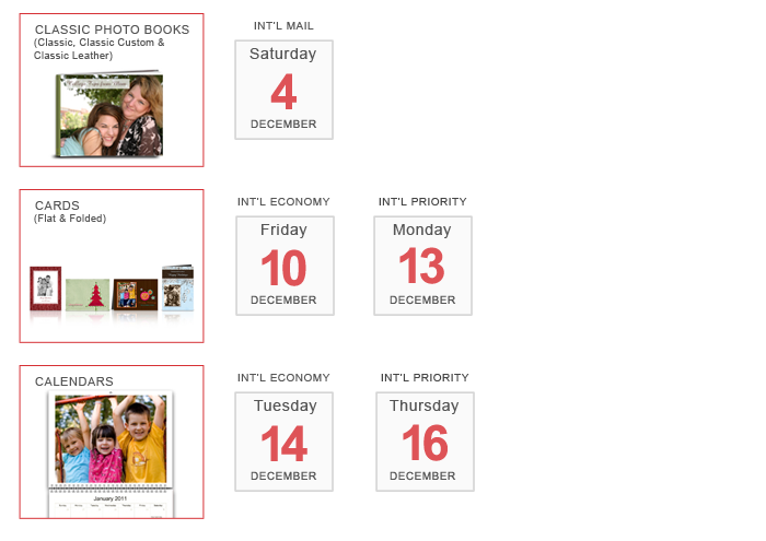 International Shipping Deadlines