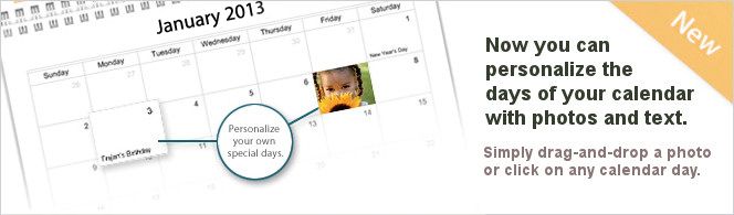 Picaboo allows you to personalize calendar days with photos and text