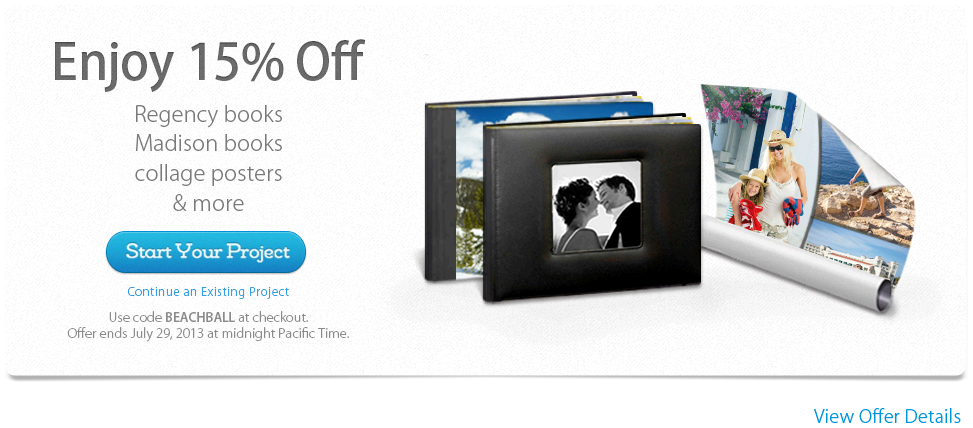 Save 40% on Classic photo books and canvas prints. Use code BEACHBALL. Sale ends 7/29.
