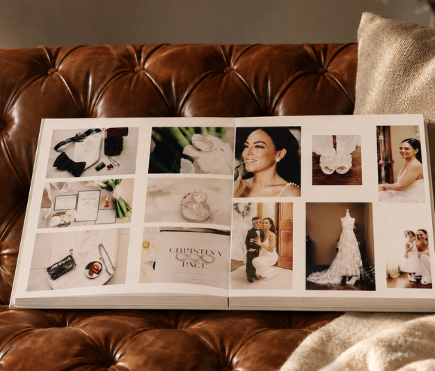 Special Monthly Drops! A bright, lifestyle product display showcasing personalized photo gifts on a wooden surface, including a custom photo canvas, photo book, and printed mug, styled with minimal decor and soft natural lighting to highlight the products.