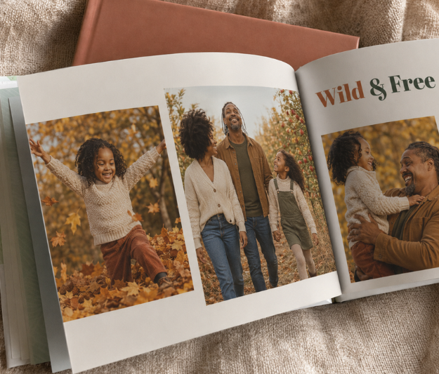 Classic Photobooks Wedding Photobook with a black and white photo of a couple