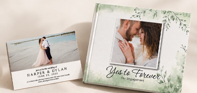 Closed photobook showing photos of a son and father on the cover that reads 'my dad is my superhero'.